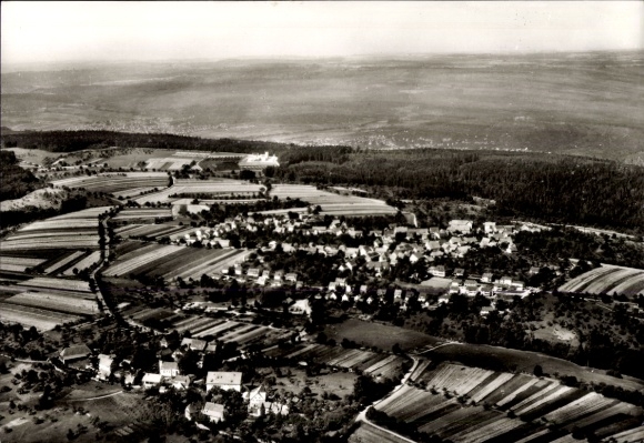 Postcard Adelberg near Göppingen, aerial photograph, monastery