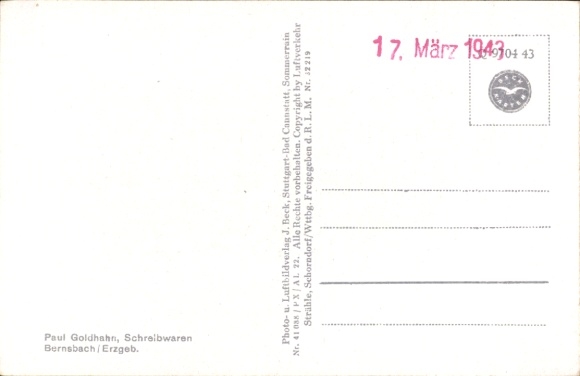 Postcard Bernsbach Lauter-Bernsbach in the Ore Mountains Saxony, aerial photograph