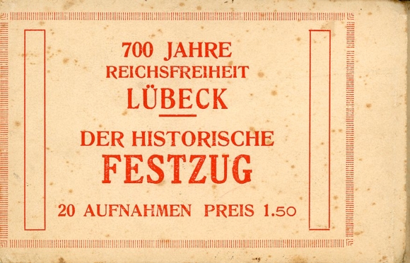 20 PCs in an envelope. Hanseatic City of Lübeck, The Historical Parade, 700 Years of Imperial Freedom Lübeck