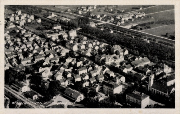 Postcard Kolbermoor in Upper Bavaria, aerial photograph