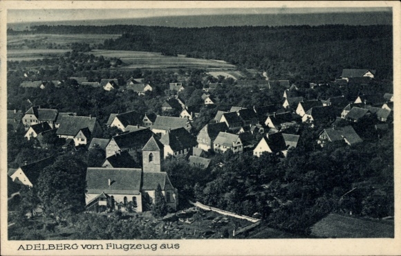 Postcard Adelberg near Göppingen, aerial photograph