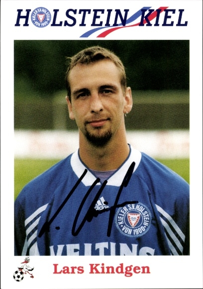 Autograph card footballer Lars Kindgen, Holstein Kiel, autograph