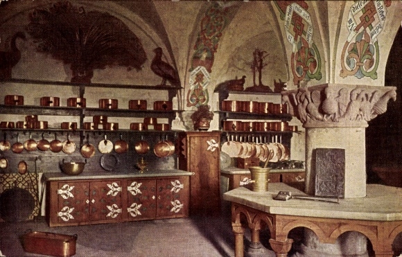 Ak Lutherstadt Eisenach in Thüringen, Wartburg, Hofküche