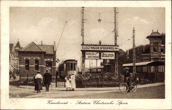 Postcard Zandvoort Nordholland Niederlande, Station Electric Rail