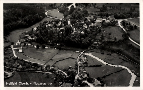 Postcard Hollfeld in Franconian Switzerland, aerial photograph