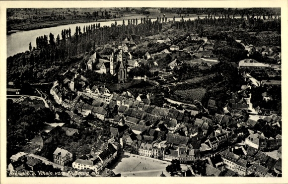 Postcard Breisach am Oberrhein, aerial photograph