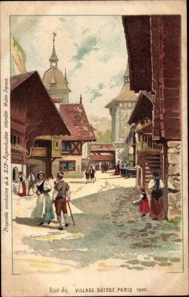 Artist Chromo-Litho Paris, Universal Exhibition, 1900, Rue Suisse