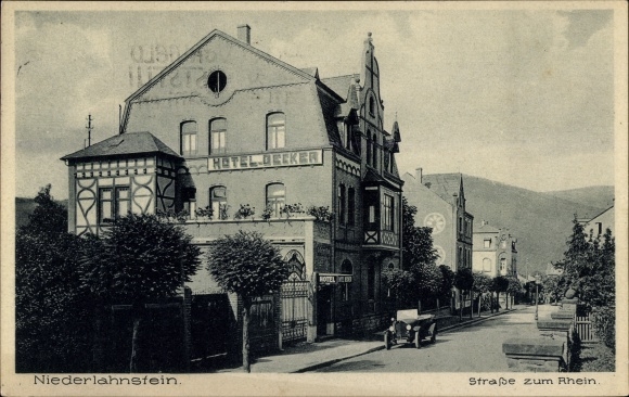 PC Niederlahnstein Lahnstein in the Rhein Lahn district, road to the Rhine, Hotel Becker