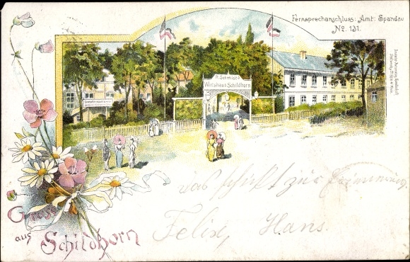 Chromo-Litho Berlin Wilmersdorf Grunewald, Wirtshaus Schildhorn