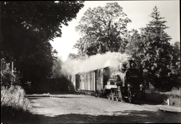 Postcard Schmalspurbahn Putbus-Göhren, 994633, early train at the entrance to Philippshagen