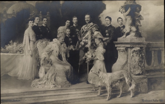 Artist PC Keller, Ferdinand, German Imperial House under Kaiser Wilhelm II., greyhound, RPH