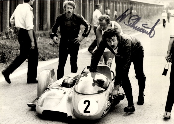 Foto Motorrennsport, Schwärzel/Kleis, BRD, Autogramm