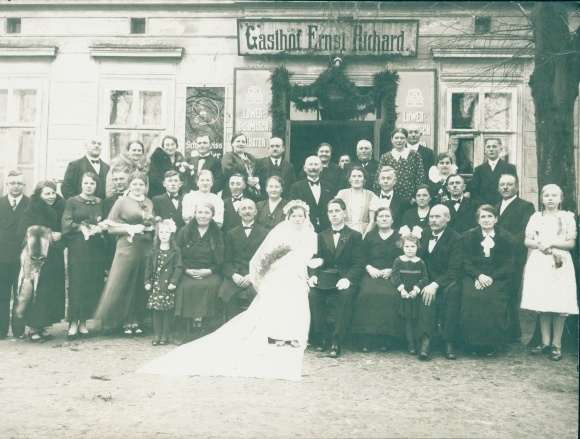 Photo Sonnenberg in Brandenburg, wedding December 19, 1936, Gasthof Ernst Richard