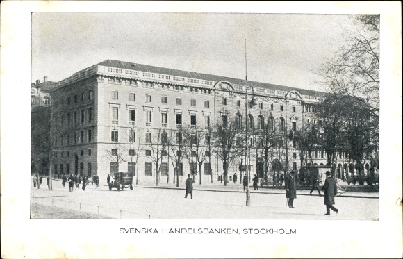 Postcard Stockholm Sweden, Swedish Commercial Bank