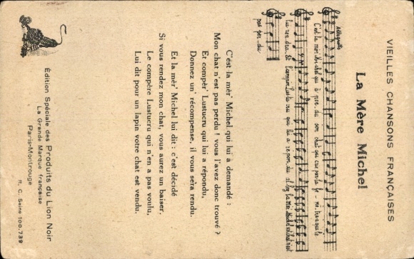 Song CPA Vieilles Chansons Francaises, La Mere Michel