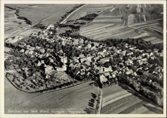 Postcard Schönau Viechtach in the Bavarian Forest Lower Bavaria, aerial photo, Thuringia, house view, rural