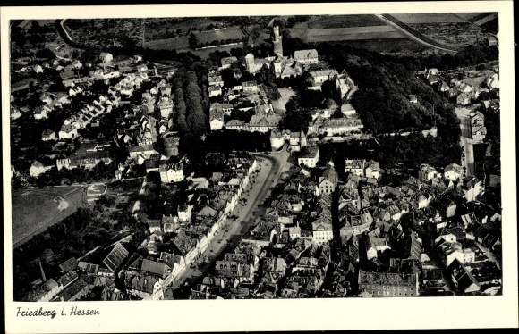 Postcard Friedberg in Hesse, aerial view