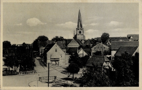 Ak Barnstedt Barnstädt wijk Querfurt, foto, kerk, huizen, straat, landschap