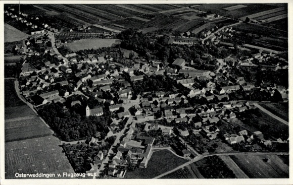 Postcard Osterweddingen Sülzetal Börde, aerial photograph