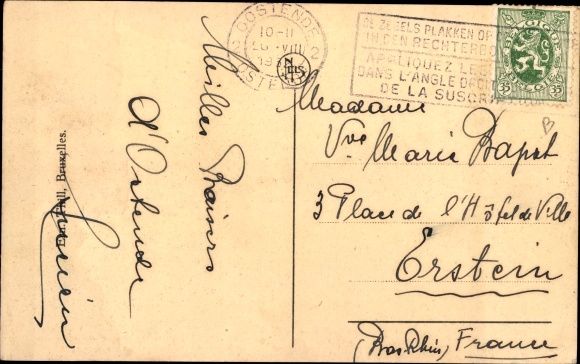 Postcard Oostende Ostend West Flanders, L&#39;Estacade et le depart de la Malle, steamboat