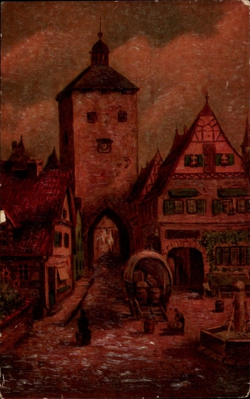 Künstler Ak Rammelt-Bürger, Rothenburg ob der Tauber Mittelfranken, Siebersturm