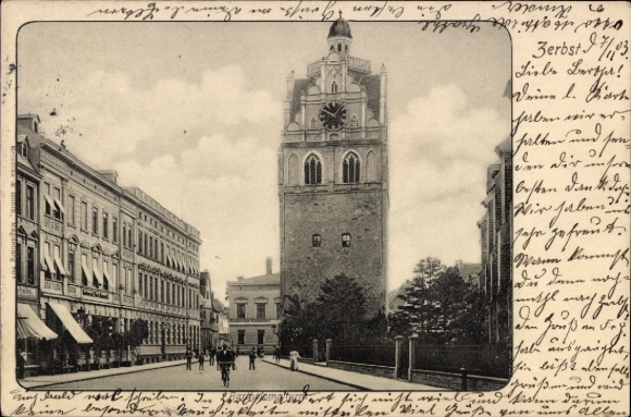 Postcard Zerbst in Anhalt, Bartholomäi Tower
