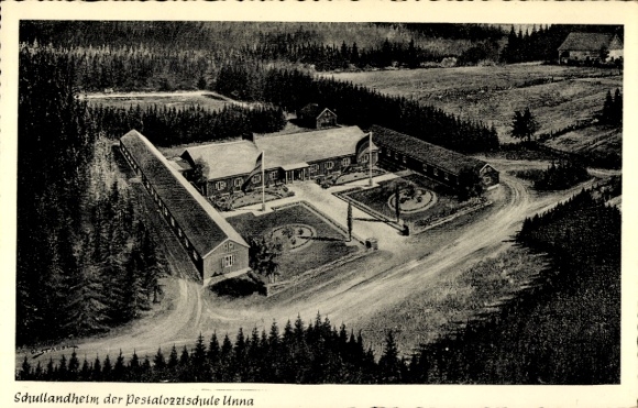 Postcard Föckinghausen Bestwig in Sauerland, school camp of the Pestalozzischule Unna