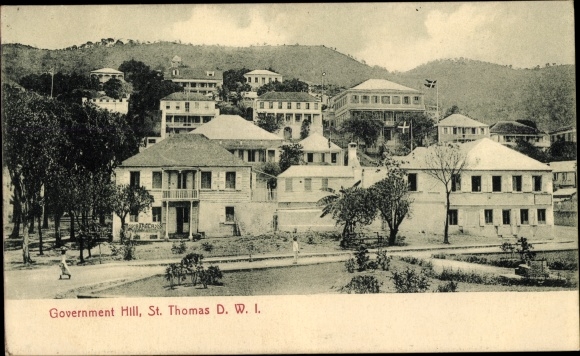 Postcard Saint Thomas DWI US Virgin Islands, Government Hill