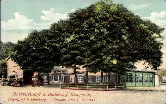 Postcard Hamburg Eimsbüttel Niendorf, inn and bakery