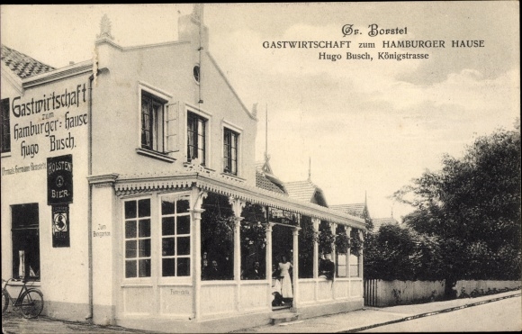 Postcard Hamburg Groß Borstel, inn at the Hamburg home, Königstrasse