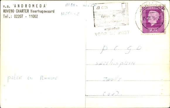Postcard Andromeda, Rovebo Charter