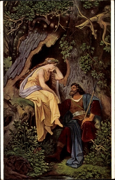 Artist Postcard Schwind, Moritz von, King Crocus and the Wood Nymph, Ackermann Series 213