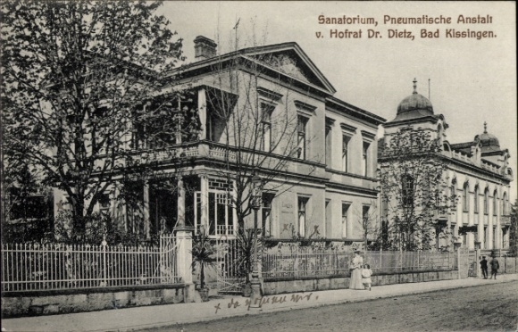 Postcard Bad Kissingen Lower Franconia Bavaria, Sanatorium, Pneumatic Institution, by Hofrat Dr. Dietz, Bad