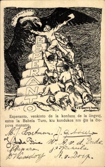 Postcard Esperanto, venkinto de la konfuzo de la lingvoj