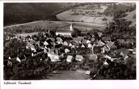 Postcard Mainhardt in Württemberg, aerial photograph
