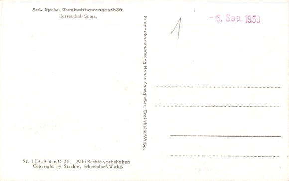 Postcard Hessenthal Mespelbrunn in the Spessart, aerial photograph