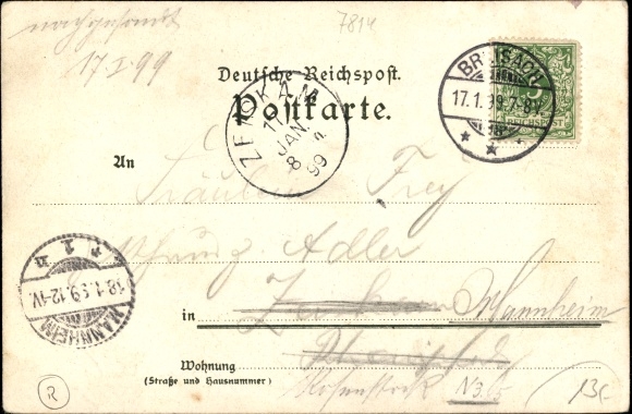 Artist Chromo-Litho Biese, C., Breisach am Oberrhein Kreis Breisgau Hochschwarzwald, Panorama of the place