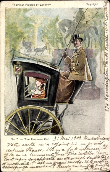 Artysta KP London City England, The Hansom Cab, Familiar Figures of London