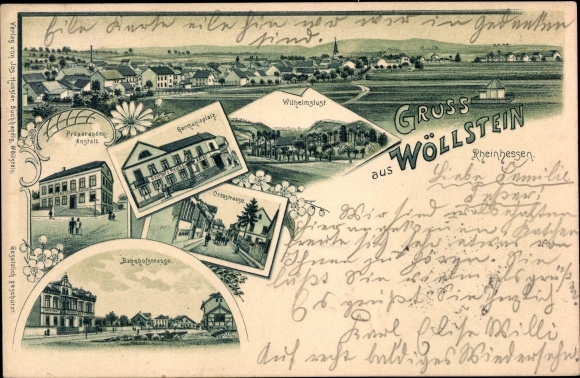 lito Wöllstein w Rheinhessen, Bahnhofstraße, instytut przygotowawczy, Germaniaplatz, widok całkowity