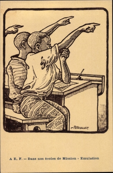 Artist Postcard Briault, M., In Our Schools of Mission, Emulation
