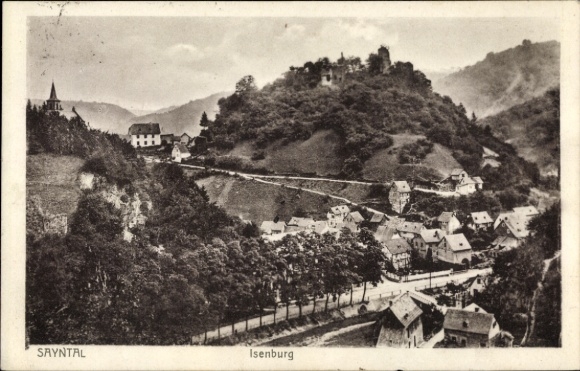 Postcard Isenburg in the Sayntal Westerwald, town view