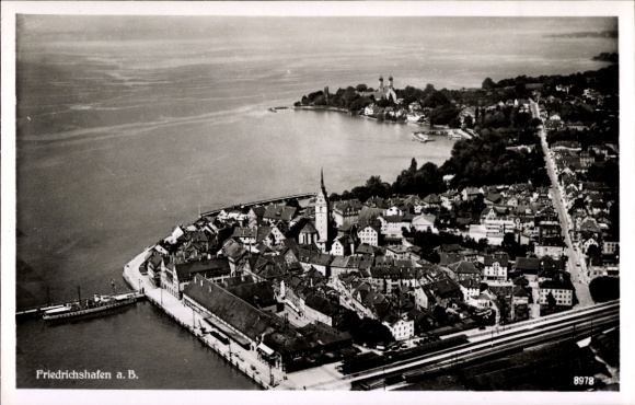 Postcard Friedrichshafen on Lake Constance, aerial photograph