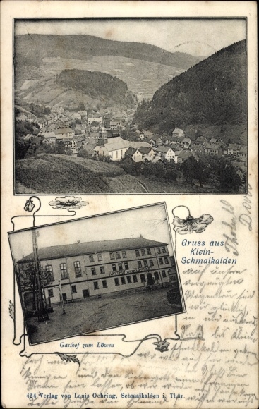 KP Kleinschmalkalden Flea Seligenthal Turyngia, Panorama, Gasthof zum Löwen