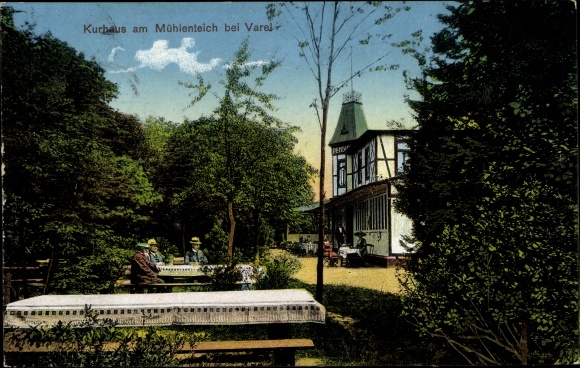 Postcard Varel in Oldenburg Jadebusen, Kurhaus am Mühlenteich