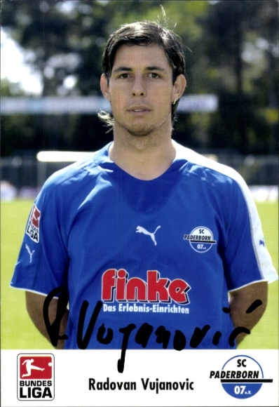 Autograph card footballer Radovan Vujanovic, SC Paderborn 07, autograph