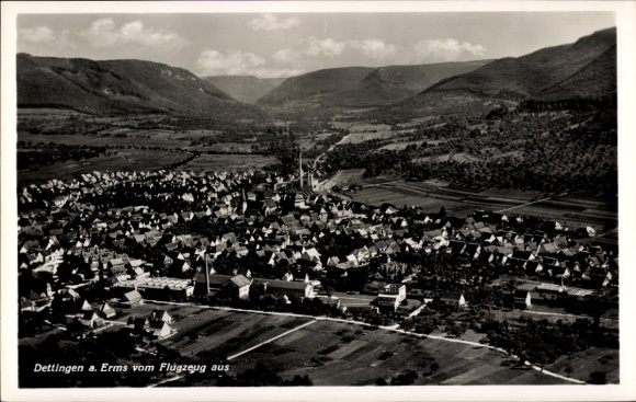 Postcard Dettingen an der Erms, general view, aerial photograph