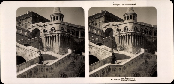 Stereo photo Budapest Hungary, Fisherman&#39;s Bastion