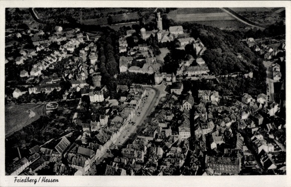 Postcard Friedberg in Hesse, aerial photograph