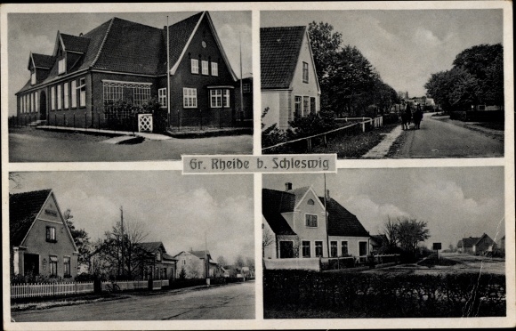 Postcard Groß Rheide in Schleswig, local views