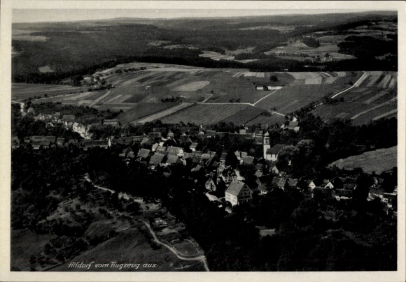 Ak Alfdorf in Württemberg, Luftaufnahme von  Land- und Rohrlandwirtschaft, idyllische Landschaft